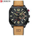 CURREN Brand Luxury Men Brown Quartz Wristwatches for Male Luminous Chronograph Dial Leather Clock Casual Sports Watch