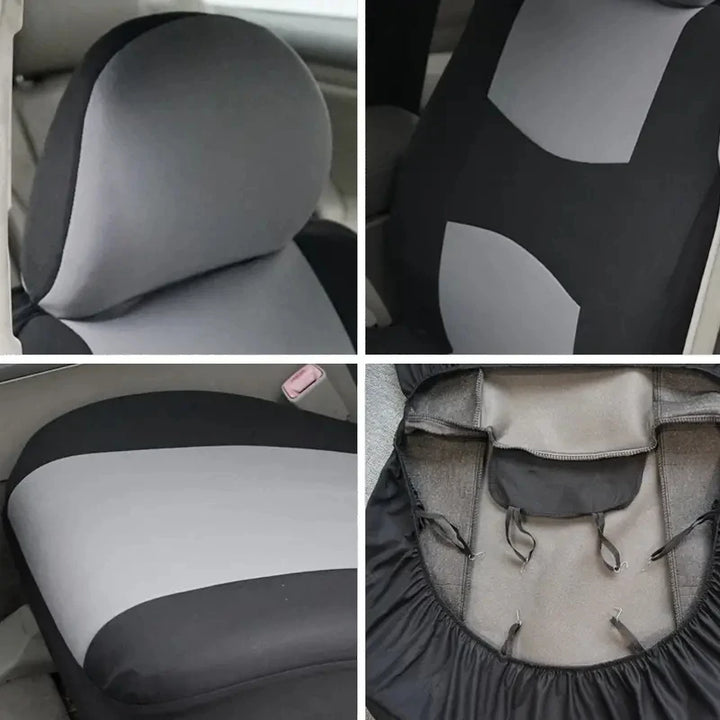 Plain Fabric Bicolor Stylish Car Seat Covers Universal Polyester Car Seat Cover Set Fit Most Car, SUVs, Vans Car Seat Protector