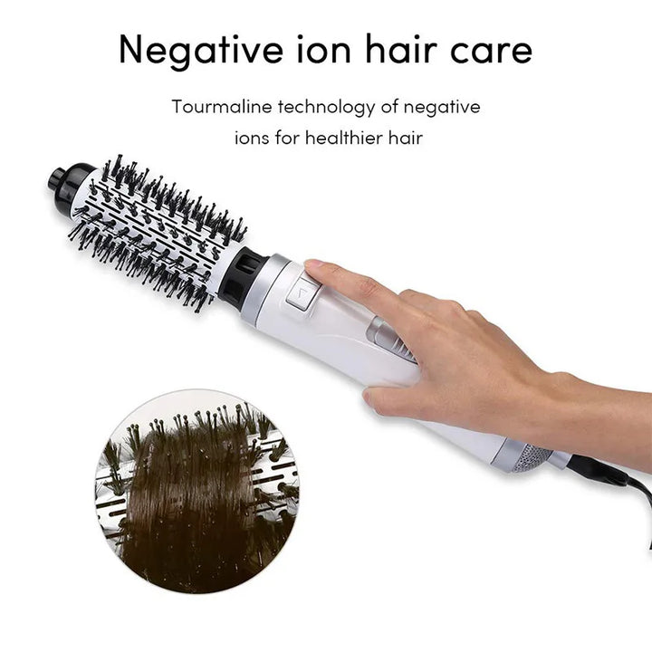 220V Automatic Rotating Electric Hair Straightener Brush Hair Curler Heat Airflow Dryer Hot Air Bursh Volume Styler