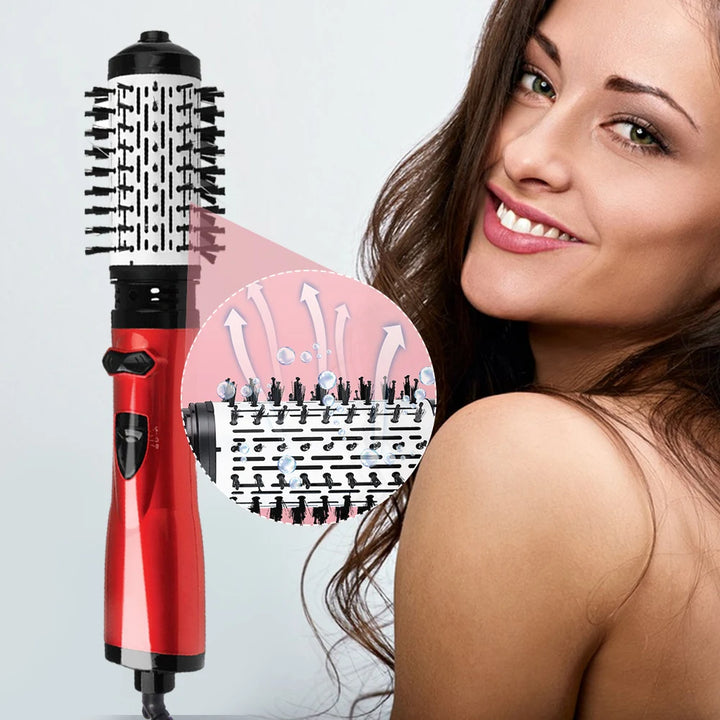 3 in 1 Negative Ion Straight Hair Dryer Brush Rotatable Hair Curler Brush Electric Blow Dryer Curling Brush Hair Styling Tool