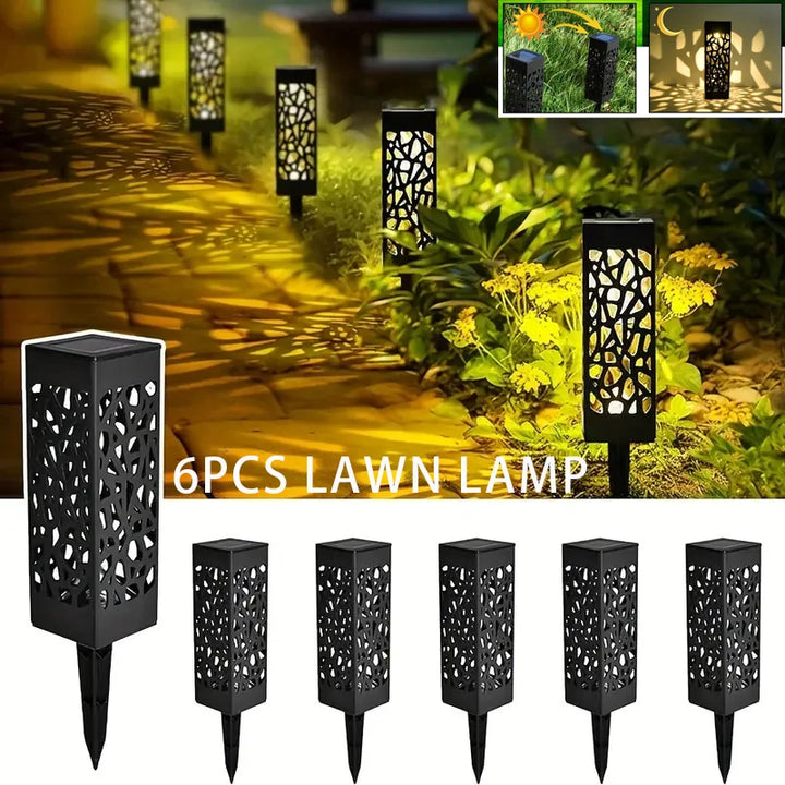 6pcs Solar Outdoor Lighting Solar Decorative Path Lights Garden Lawn Lights Outdoor Waterproof Solar LED Landscape Garden Light