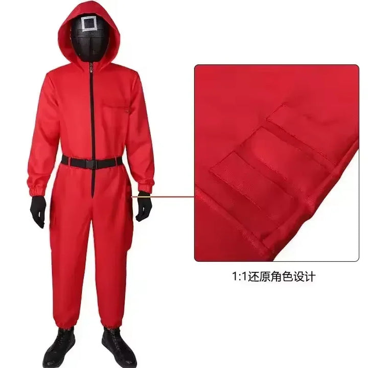 New Red Calamari Cosplay Costume Games Jumpsuit Party Tracksuit Outfits Props Role Play Classic Costume 123 Performance