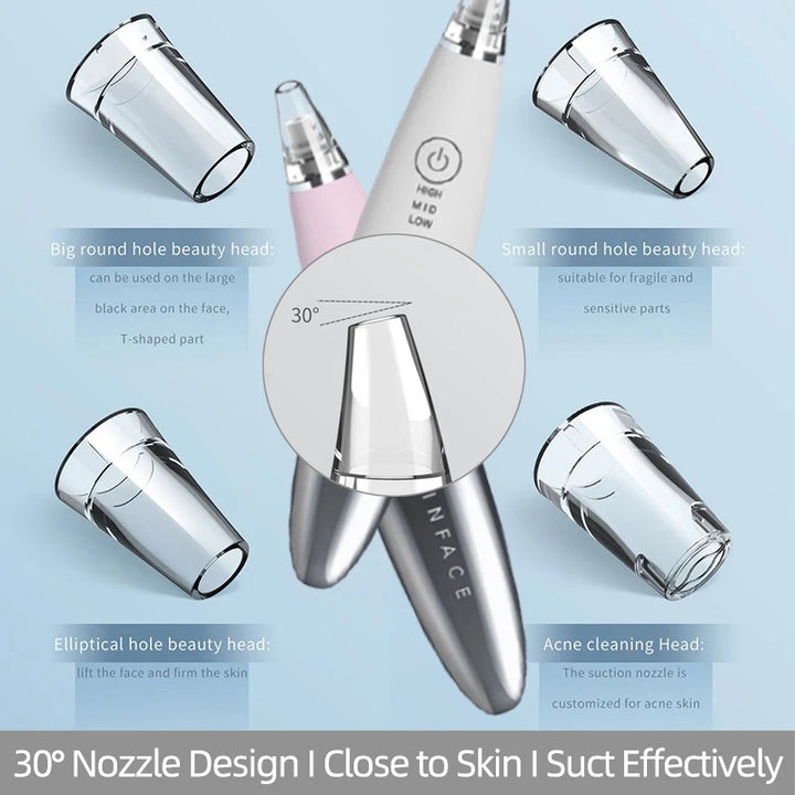 Inface Blackhead Remover Vacuum Pore Cleaner Pore Pimple T Zone Dermabrasion Removal Acne Sebum Skin Care Beauty Tool USB charge