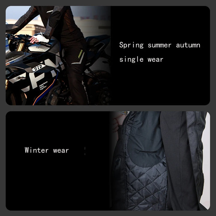 AMU Motorcycle Quick Take Off Waterproof Windproof Thermal Protective Pants Gor Men And Women