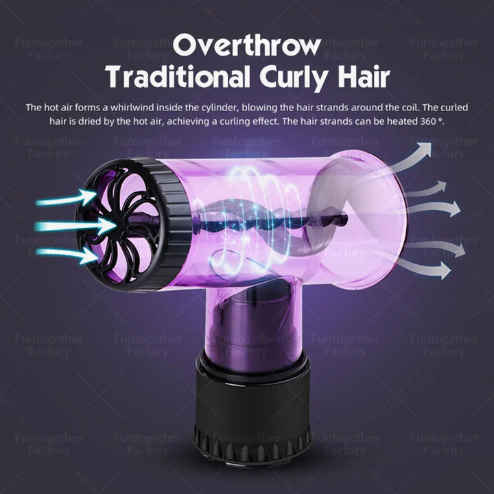 Lazy curling hair dryer curling cover, two curling modes, large waves/small waves, hair dryer accessories