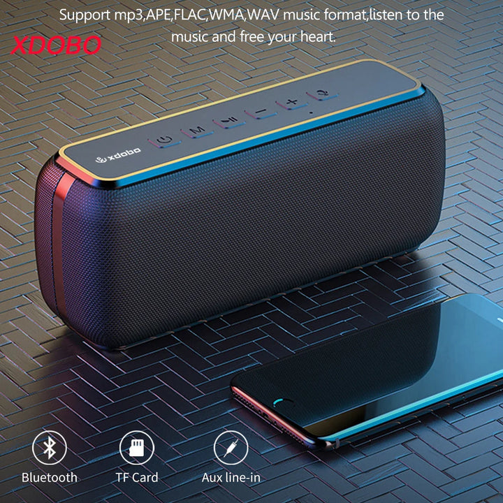 Xdobo X8 II 60W Portable Bluetooth-Compatible Speakers 6600mAh Bass Sound Box Wireless Waterproof TWS Boombox