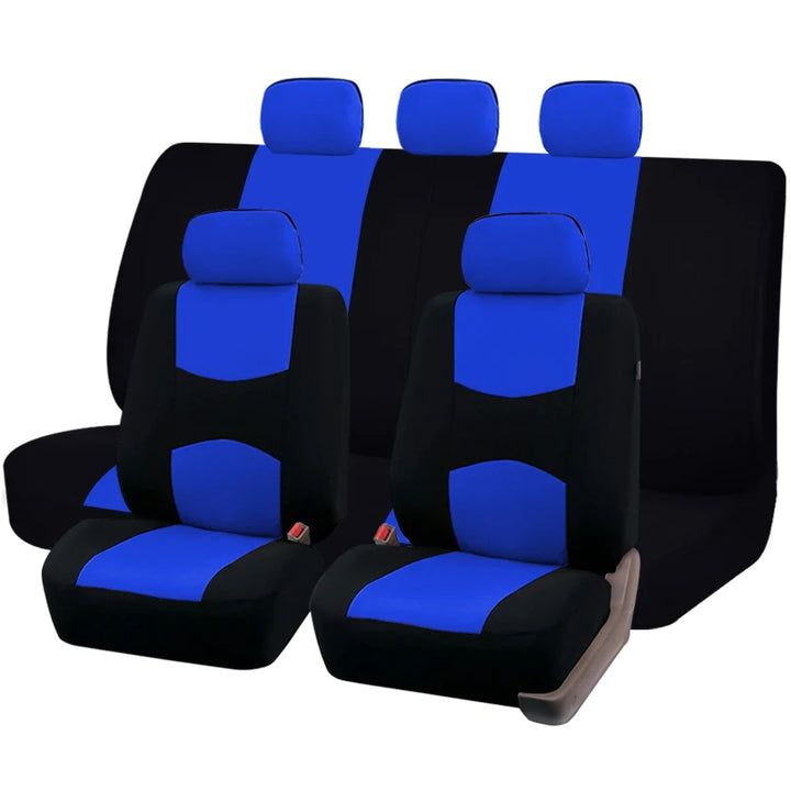 Plain Fabric Bicolor Stylish Car Seat Covers Universal Polyester Car Seat Cover Set Fit Most Car, SUVs, Vans Car Seat Protector