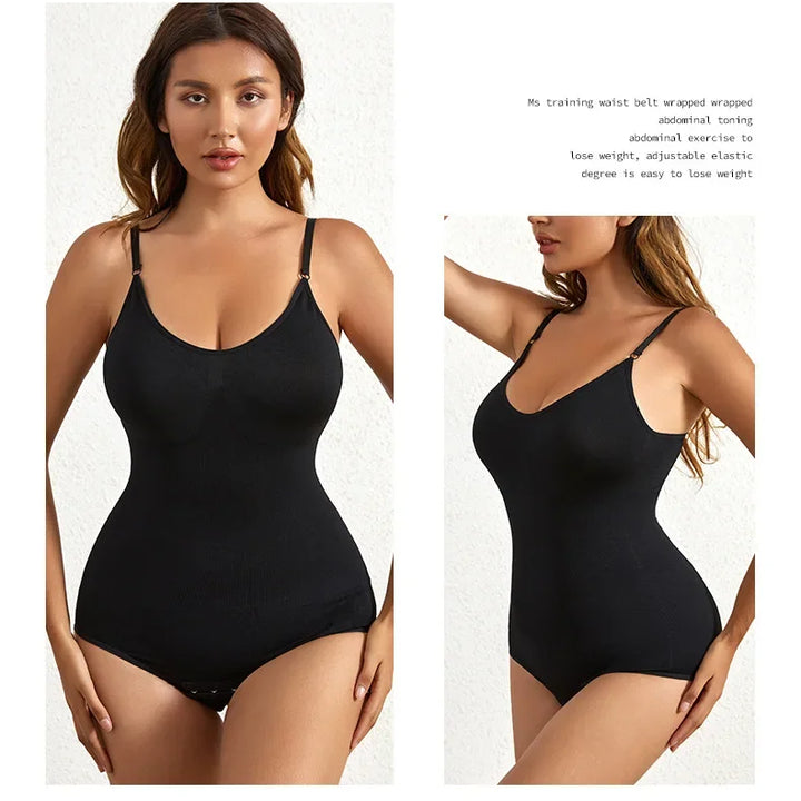 1 Piece Solid Seamless Brief Shaping Shapewear Bodysuit, Tummy Control Butt Lifting Slimmer Body Shaper, Women's Underwear