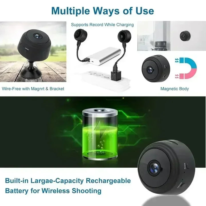 Mini wireless surveillance camera, WiFi, security monitoring, remote monitor, camera, smart home, A9