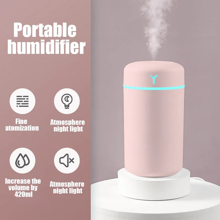 420 ml Air Humidifier Mini Aroma Oil humidificador Portable Diffuser Home car USB charge Purifier Cool Mist Silent humidificador