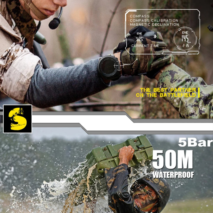 NORTH EDGE Men's sport Digital watch Hours Running Swimming Military Army watches Altimeter Barometer Compass waterproof 50m