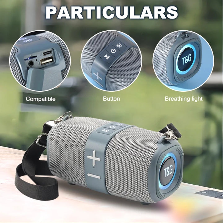 TG667 Crossbody LED light portable Bluetooth speaker, outdoor small and high appearance level, compatible with USB/AUX/TF/FM