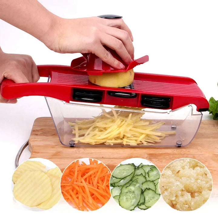 6 in 1 Vegetable Cutter Grater Slicer Shredder Multifunctional Peeler Carrot Fruit Kitchen Roller Gadget Chopper Food Processor