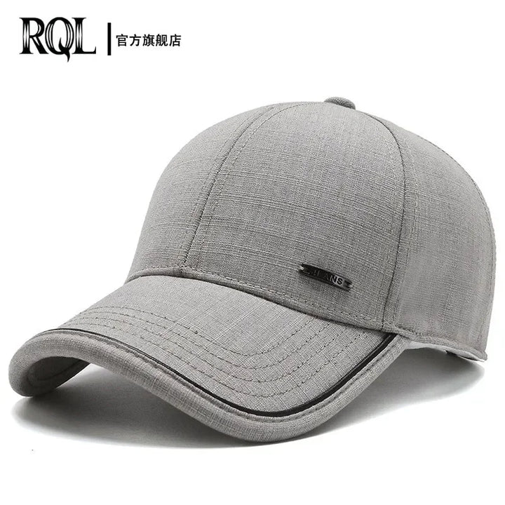 Men's Hat 2024 Autumn and winter Male Baseball Cap Casual Golf Trucker Dad Hat Outdoor Black Solid Color Windproof Adjustable Sn