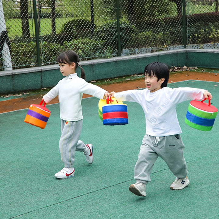 Kindergarten Rainbow Wheel Multi Functional Plum Stake Children's Leg Clamping Frog Jumping Carry Mot Outdoor Training Equipment