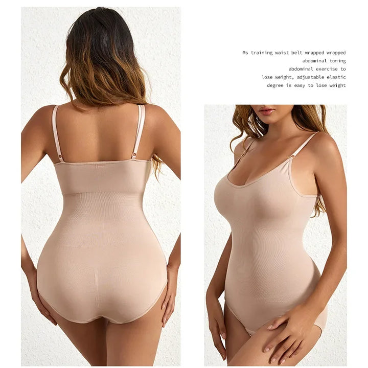 1 Piece Solid Seamless Brief Shaping Shapewear Bodysuit, Tummy Control Butt Lifting Slimmer Body Shaper, Women's Underwear
