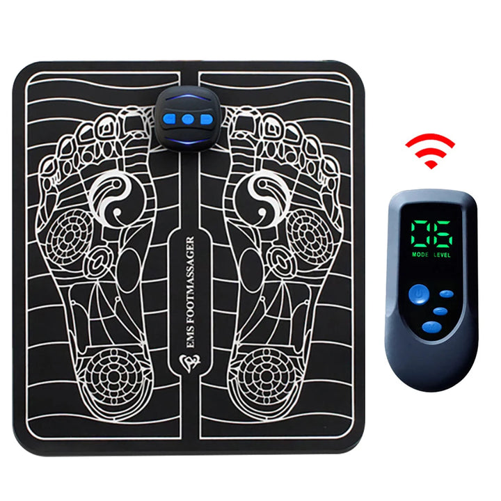 Remote EMS Foot Massager Pad Portable Electric Muscle Stimulation Massage Mat Improve Blood Circulation Relief Pain Relax Feet