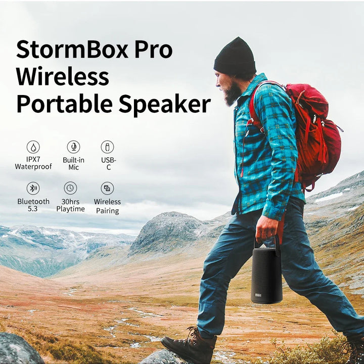 Tribit StormBox Pro Portable Bluetooth Speaker with High Fidelity 360° Sound Quality IP67 Waterproof Outdoors Wireless Speaker