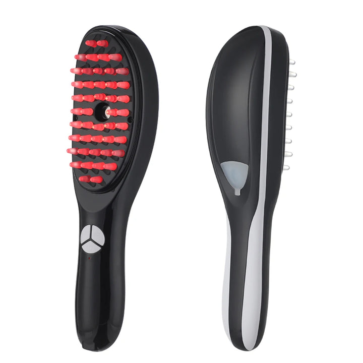 Electric Massage Comb Blue Red Light Therapy Vibration Head Massager Comb Hair Growth Oil Nano Sprayer Nourish Scalp Brush