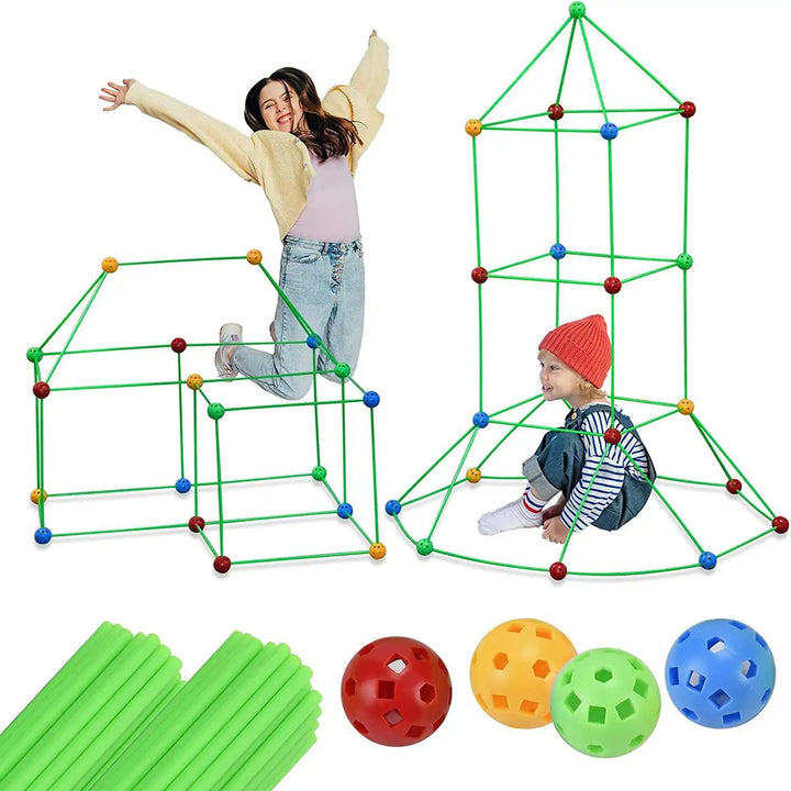 Children's Construction Toy Outdoor Toy Fort Building Kits Construction Creative Castles Tunnels Game Tent Toy for Girls Boys