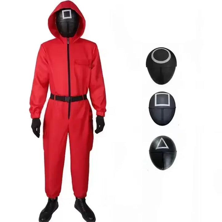 New Red Calamari Cosplay Costume Games Jumpsuit Party Tracksuit Outfits Props Role Play Classic Costume 123 Performance