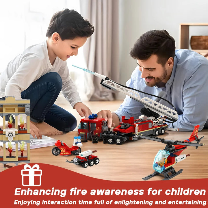 943pcs models city series Downtown Fire Brigade Building Blocks Bricks birthday gift christmas Toys Decorative ornaments