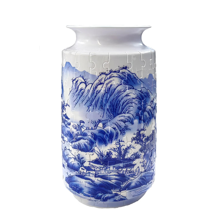 3D Puzzle Vase Blue and White Porcelain Design Made Plastic Home Decoration and Flower Arrangement Housewarming Kids Toys Gifts