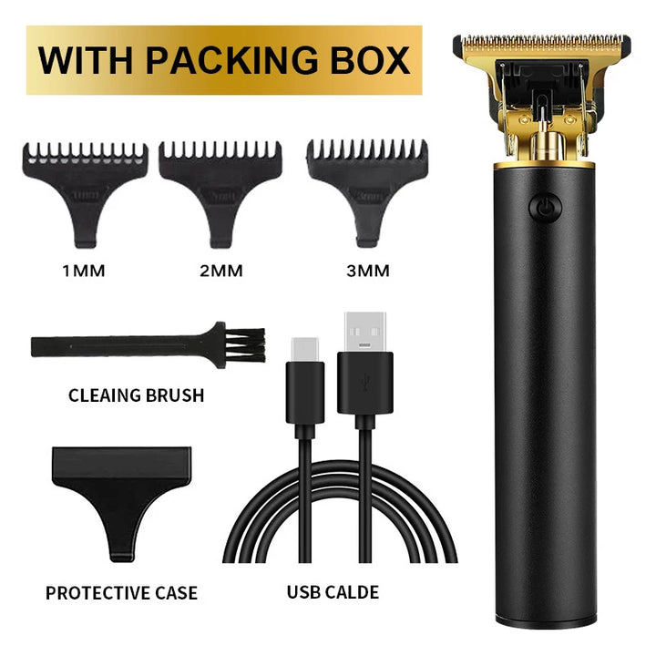 T9 Professional Hair Trimmer 0MM Hair Clipper for Men USB Cordless Hair Cutting Machine Electric Beard Trimmer Hair Clippers