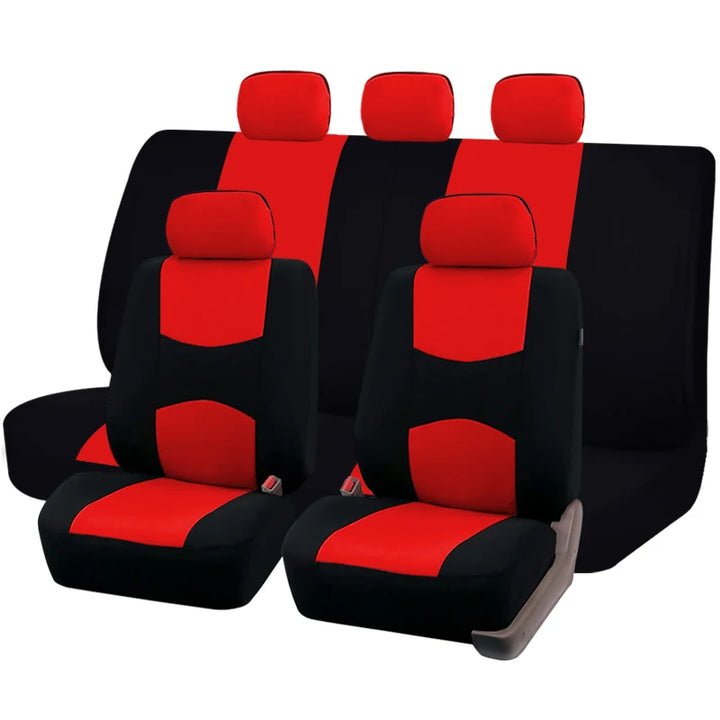 Plain Fabric Bicolor Stylish Car Seat Covers Universal Polyester Car Seat Cover Set Fit Most Car, SUVs, Vans Car Seat Protector