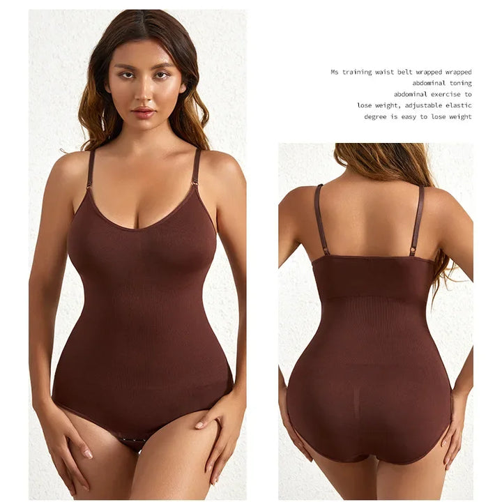 1 Piece Solid Seamless Brief Shaping Shapewear Bodysuit, Tummy Control Butt Lifting Slimmer Body Shaper, Women's Underwear