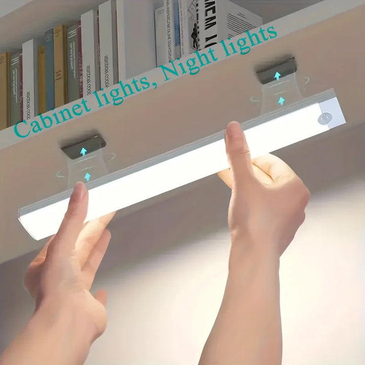 LED Night Light Motion Sensor Cabinet Light Wireless USB Rechargeable Lamp Cabinet Wardrobe Lamp Under Backlight For Kitchen