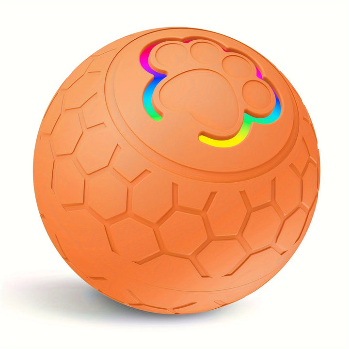 Smart Rechargeable LED Pet Ball – Automatic Bouncing & Rolling Interactive Toy with RGB Lights