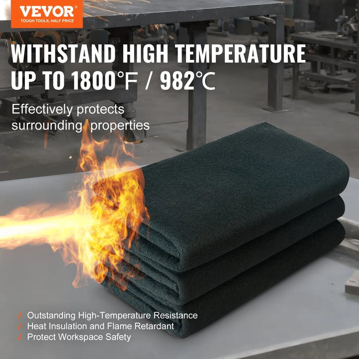 Ultimate 4-Pack Carbon Felt Welding Blankets - 37" X 36" Flame Retardant & Heat Resistant Up To 1800°F - Versatile Cuttable