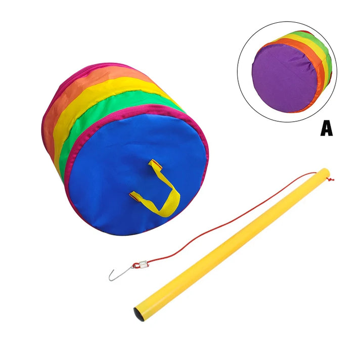 Kindergarten Rainbow Wheel Multi Functional Plum Stake Children's Leg Clamping Frog Jumping Carry Mot Outdoor Training Equipment