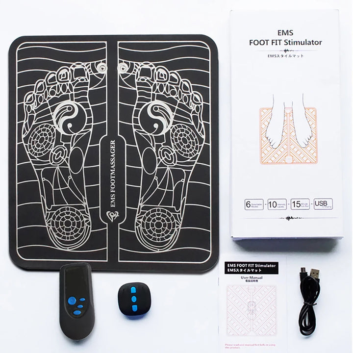 Remote EMS Foot Massager Pad Portable Electric Muscle Stimulation Massage Mat Improve Blood Circulation Relief Pain Relax Feet