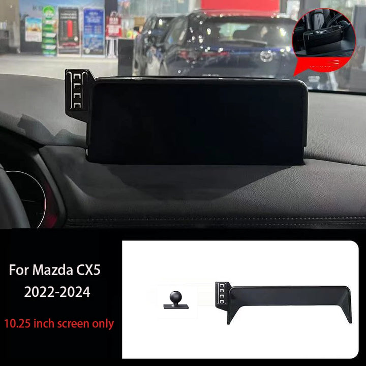 Car Phone Holder For Mazda CX5 CX-5 2022-2024 10.25-Inch Screen Fixed Navigation Bracket Wireless Charging Car Mobile Stand