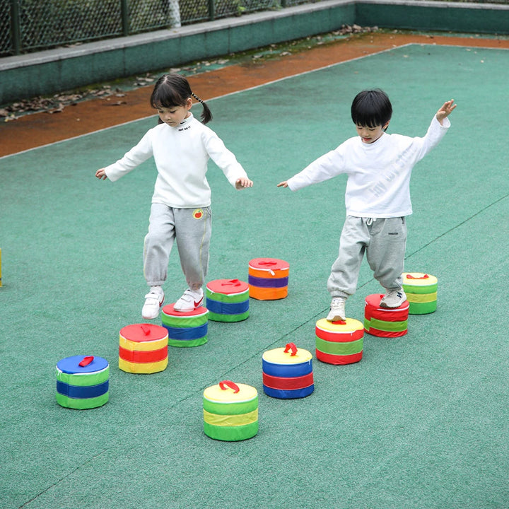 Kindergarten Rainbow Wheel Multi Functional Plum Stake Children's Leg Clamping Frog Jumping Carry Mot Outdoor Training Equipment