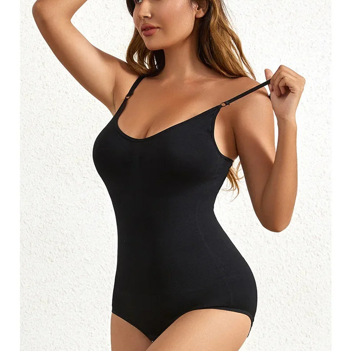 1 Piece Solid Seamless Brief Shaping Shapewear Bodysuit, Tummy Control Butt Lifting Slimmer Body Shaper, Women's Underwear